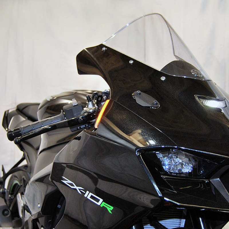 Kawasaki ZX-10R Turn Signal - Front - New Rage Cycles - LED - Black - `20-`27